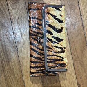 Tiger Print Clutch Wallet